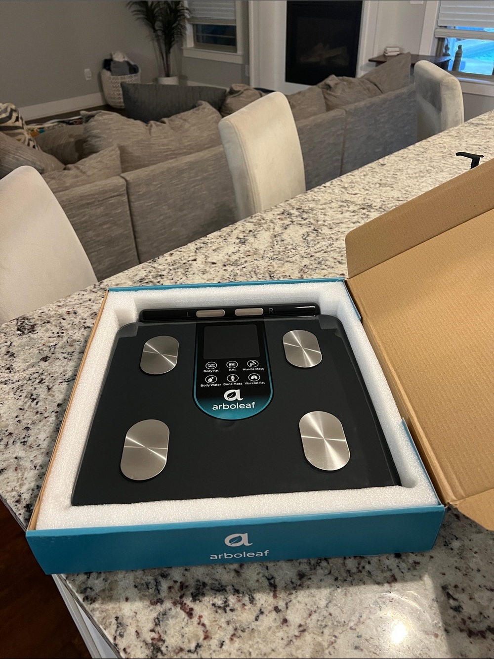Arboleaf Black Digital Body Fat Scale with Stainless Steel Sensors